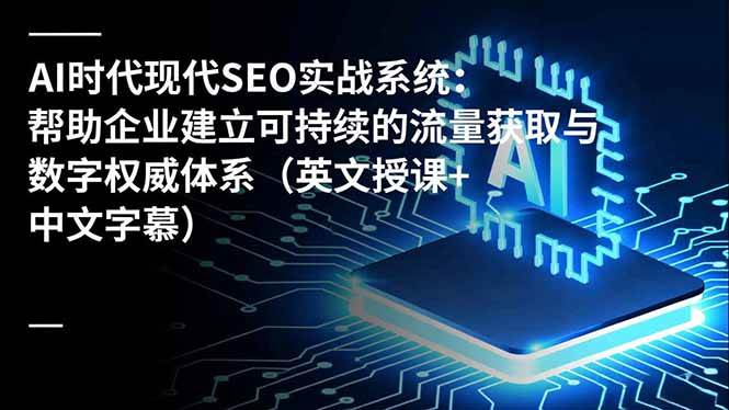 （16760期）AI时代现代SEO实战系统：帮助企业建立可持续的流量获取与数字权威体系（英文授课+中文字幕）-泰戈创艺资源库