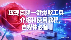 （16772期）玫瑰克隆工具，自媒体必备，一键爆款工具详细介绍和使用教程-泰戈创艺资源库