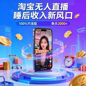 （16822期）淘宝无人直播，不违规不封号，直播100小时卖了5万，年底旺季！-泰戈创艺资源库