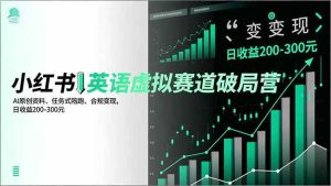 (16828期)小红书英语虚拟赛道破局营,AI原创资料、任务式陪跑、合规变现,日收益200-300元-泰戈创艺资源库