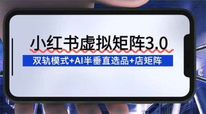 （16912期）小红书虚拟矩阵3.0：双轨模式+AI半垂直选品+店矩阵-泰戈创艺资源库