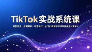 (16918期)TikTok实战系统课,案例复盘、数据解析、运营执行,从0到1构建千万级电商体系(更新)-泰戈创艺资源库