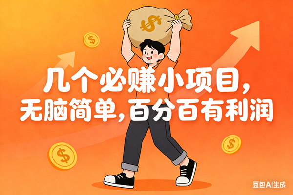 （16918期）几个必赚小项目，无脑简单，百分百有利润，副业首选，日入200+-泰戈创艺资源库