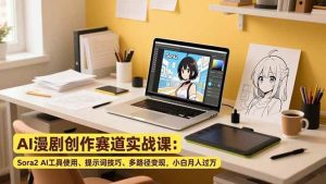 (16936期)AI漫剧创作赛道实战课:Sora2 AI工具使用、提示词技巧、多路径变现,小白月入过万-泰戈创艺资源库