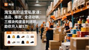 （16934期）淘宝高阶运营私家课：选品、爆款、全店动销，三模块构建盈利闭环，助你月入破5万（更新12月）-泰戈创艺资源库