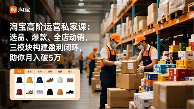 （16934期）淘宝高阶运营私家课：选品、爆款、全店动销，三模块构建盈利闭环，助你月入破5万（更新12月）-泰戈创艺资源库