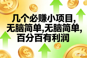 （16988期）10个必赚小项目，无脑简单，百分百有利润，副业首选，日入200+-泰戈创艺资源库