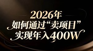 （16999期）2026年如何通过“卖项目”实现年入百万-泰戈创艺资源库