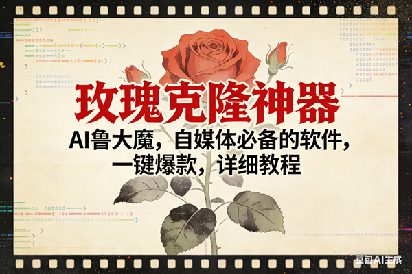 （17000期）玫瑰克隆神器，ai鲁大魔，自媒体必备，一键爆款，详细使用教程-泰戈创艺资源库