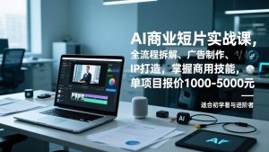 （17050期）AI商业短片实战课，全流程拆解、广告制作、IP打造，掌握商用技能，单项目报价1000-5000元-泰戈创艺资源库
