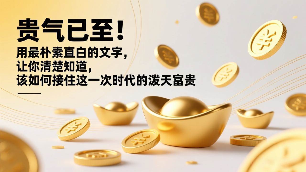 （17049期）付费文章：贵气已至！用最朴素直白的文字，让你清楚知道，该如何接住这一次时代的泼天富贵-泰戈创艺资源库