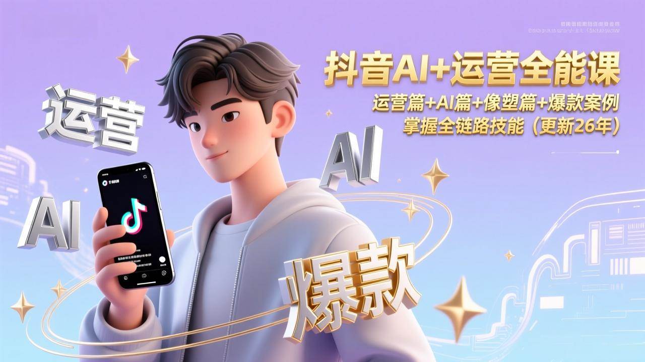 （17078期）抖音AI+运营全能课，运营篇+AI篇+像塑篇+爆款案例，掌握全链路技能（更新26年）-泰戈创艺资源库