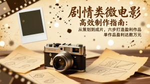 (17086期)剧情类微电影高效制作指南:从策划到成片,六步打造盈利作品,单作品盈利达数万元-泰戈创艺资源库