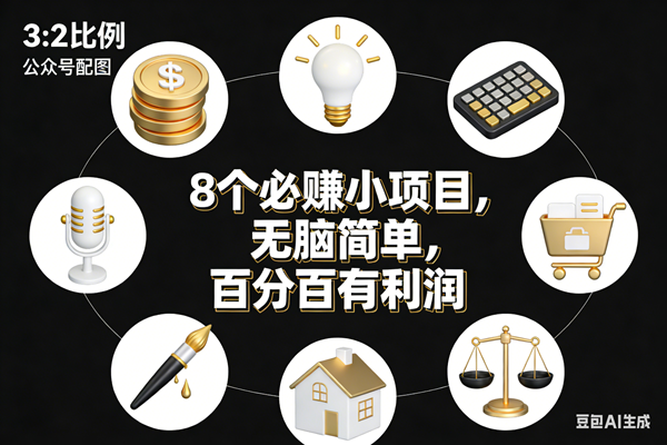 （17101期）8个必赚小项目，无脑简单，百分百有利润，副业首选，日入300+-泰戈创艺资源库