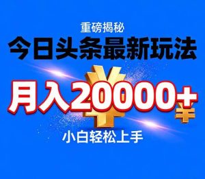 （17112期）今日头条代运营最新玩法，轻轻松松月入20000＋-泰戈创艺资源库
