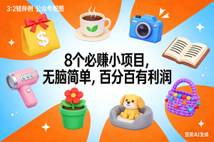 （17114期）8个必赚小项目，无脑简单，百分百有利润，副业首选，日入300+-泰戈创艺资源库