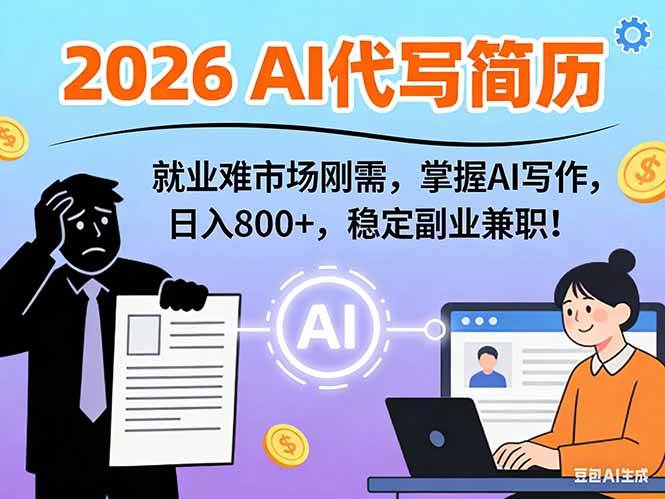 （17119期）AI代写简历，超暴利，用万能模板月入1-3万实战教程，2026年市场刚需！-泰戈创艺资源库
