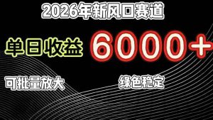 （17135期）2026年新风口赛道，当日6000+以上，可批量放大，月收入20万+，长期绿色稳定的项目-泰戈创艺资源库