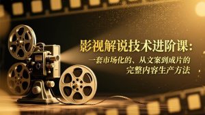 （17185期）影视解说技术进阶课：一套市场化的、从文案到成片的完整内容生产方法-泰戈创艺资源库