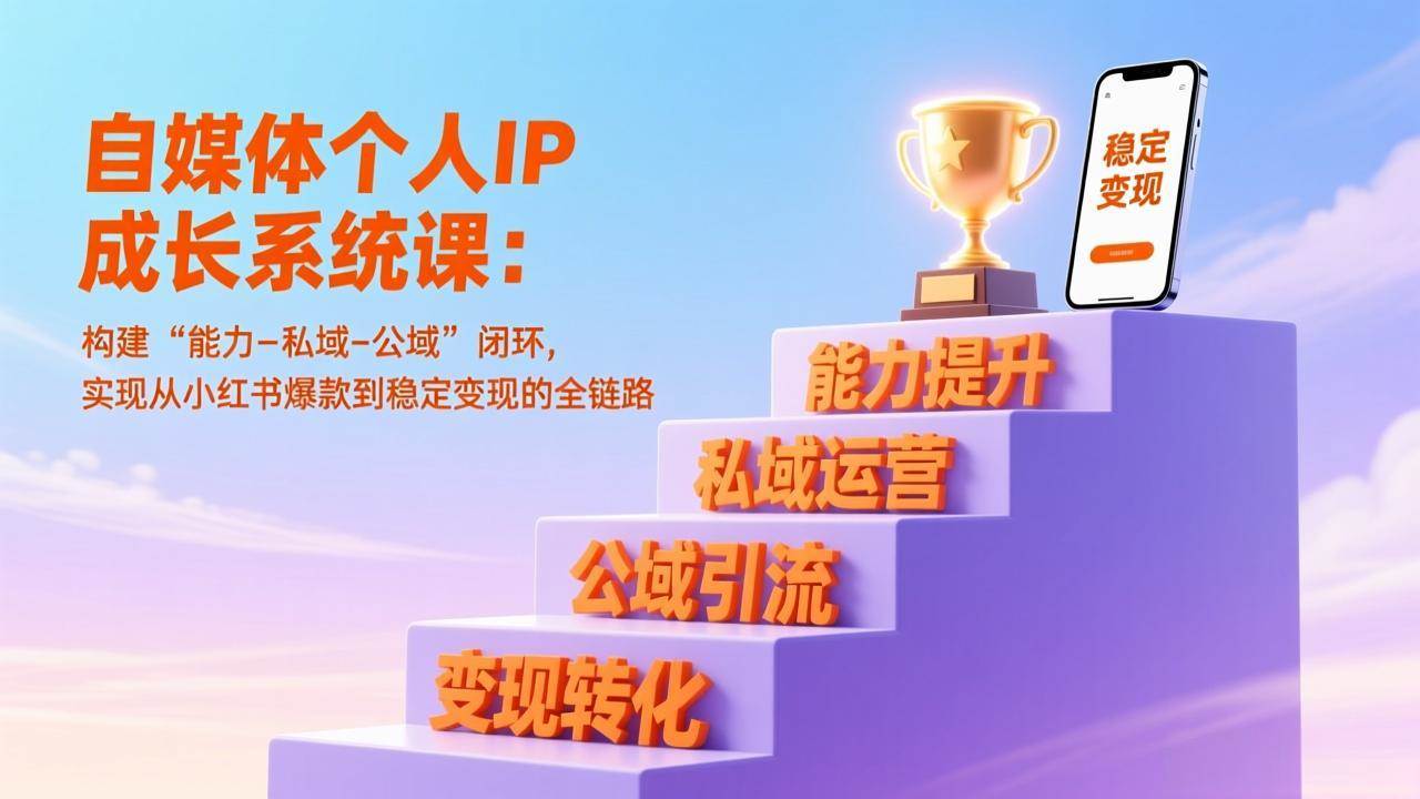 （17192期）自媒体个人IP成长系统课：构建“能力-私域-公域”闭环，实现从小红书爆款到稳定变现的全链路-泰戈创艺资源库
