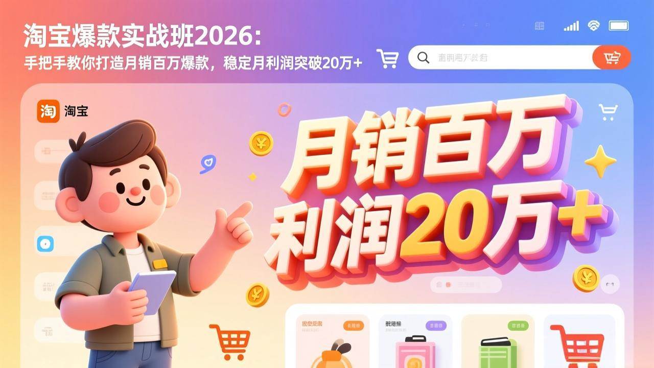 （17209期）淘宝爆款实战班2026：手把手教你打造月销百万爆款，稳定月利润突破20万+-泰戈创艺资源库
