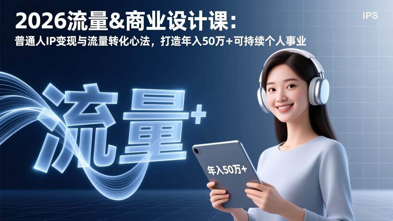 （17246期）2026流量&商业设计课：普通人IP变现与流量转化心法，打造年入50万+可持续个人事业-泰戈创艺资源库