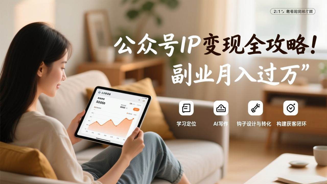 （17275期）公众号IP变现全攻略，学习定位、AI写作、钩子设计与转化，构建获客闭环，副业月入过万-泰戈创艺资源库