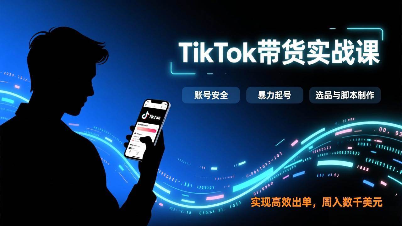 （17278期）TikTok带货实战课，涵盖账号安全、暴力起号、选品与脚本制作，实现高效出单，周入数千美元-泰戈创艺资源库