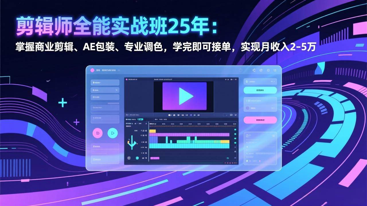 （17294期）剪辑师全能实战班25年：掌握商业剪辑、AE包装、专业调色，学完即可接单，实现月收入2-5万-泰戈创艺资源库
