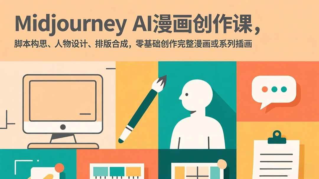 （17299期）Midjourney AI漫画创作课，脚本构思、人物设计、排版合成，零基础创作完整漫画或系列插画-泰戈创艺资源库