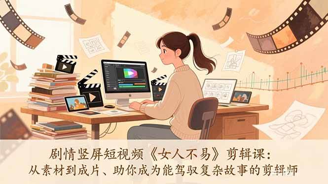 （17305期）剧情竖屏短视频《女人不易》剪辑课：从素材到成片、助你成为能驾驭复杂故事的剪辑师-泰戈创艺资源库