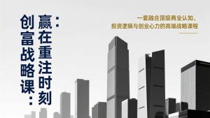 （17337期）《创富战略课：赢在重注时刻》一套融合顶级商业认知、投资逻辑与创业心力的高端战略课程-泰戈创艺资源库