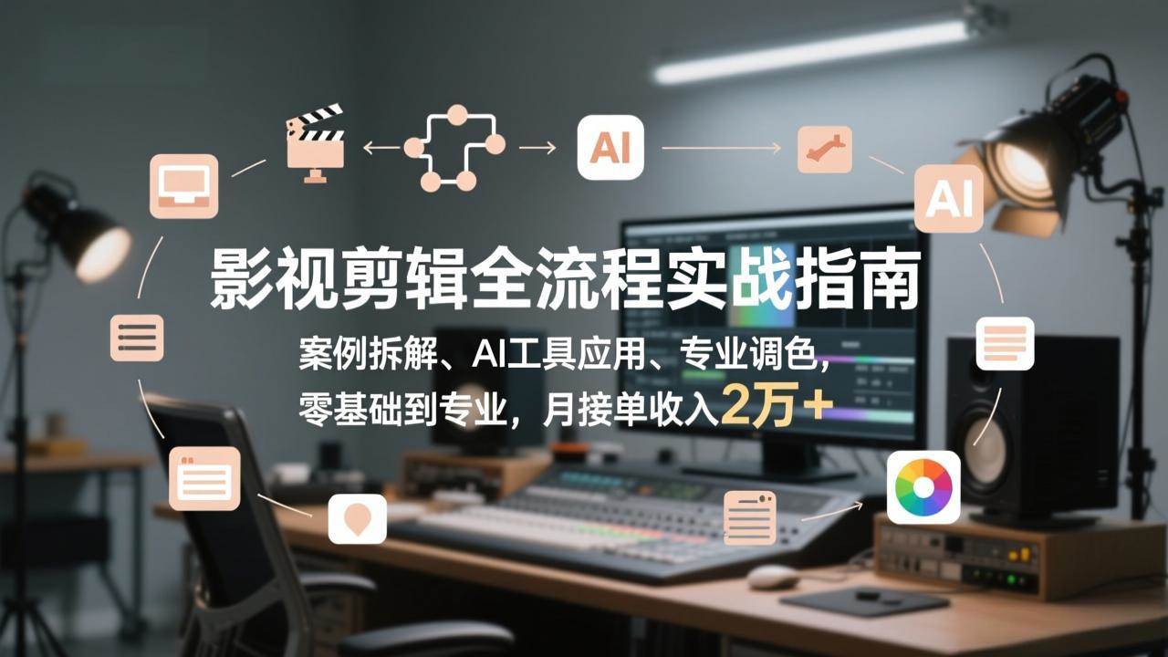 （17338期）影视剪辑全流程实战指南，案例拆解、AI工具应用、专业调色，零基础到专业，月接单收入2万+-泰戈创艺资源库