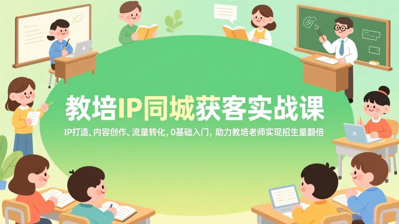 （17341期）教培IP同城获客实战课，IP打造、内容创作、流量转化，0基础入门，助力教培老师实现招生量翻倍-泰戈创艺资源库