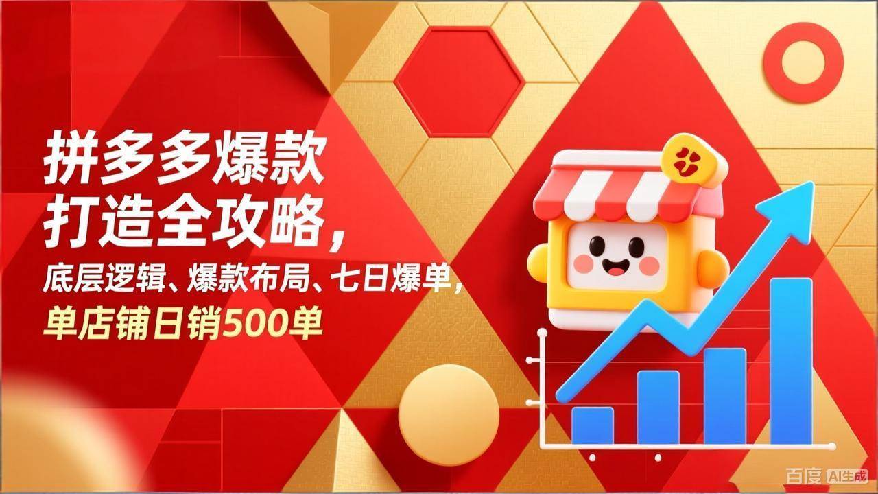 （17346期）拼多多爆款打造全攻略，底层逻辑、爆款布局、七日爆单，单店铺日销500单-泰戈创艺资源库