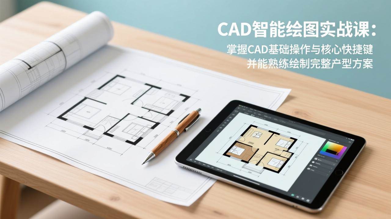 （17348期）CAD智能绘图实战课：掌握CAD基础操作与核心快捷键，并能熟练绘制完整户型方案-泰戈创艺资源库