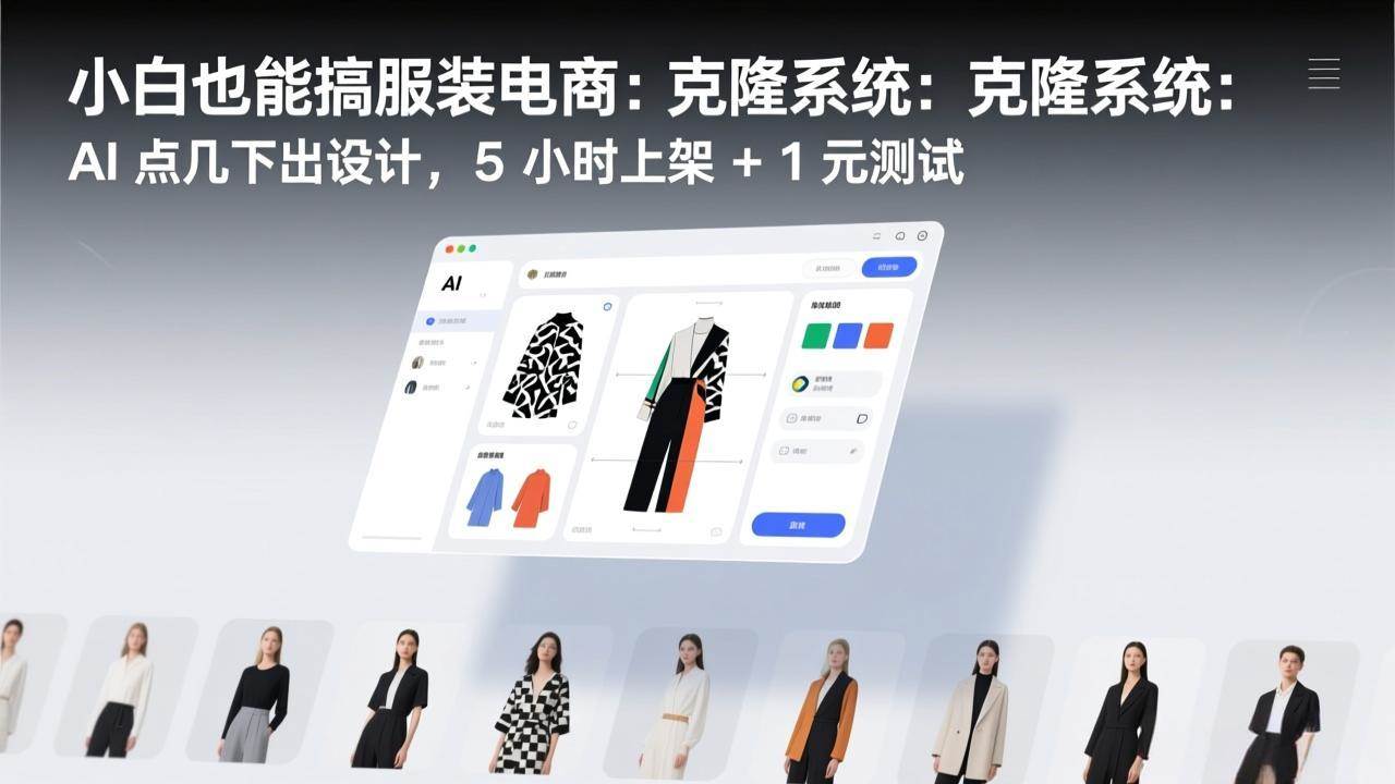 （17411期）小白也能搞服装电商：克隆系统：AI 点几下出设计，5 小时上架 + 1 元测试-泰戈创艺资源库