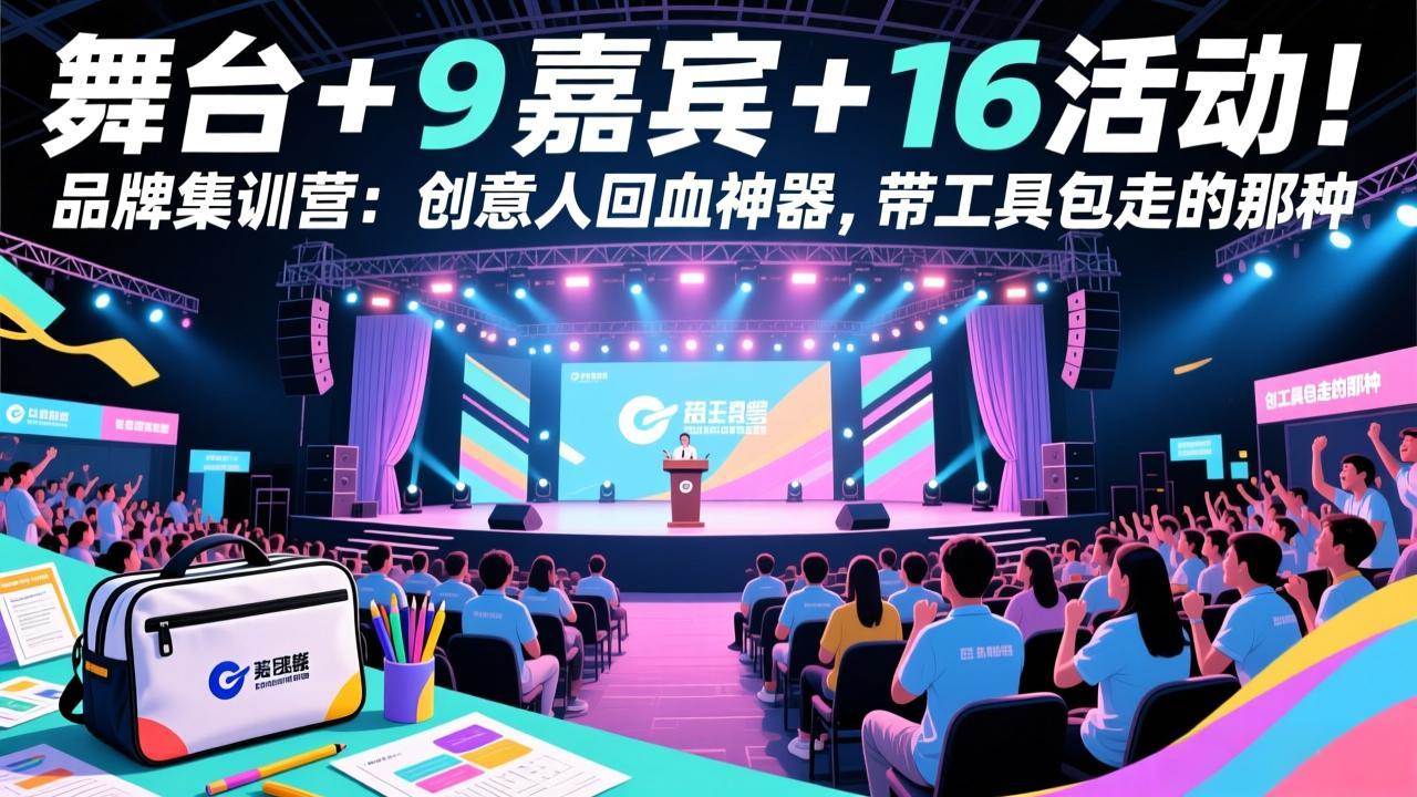 （17413期）舞台 + 9 嘉宾 + 16 活动！品牌集训营：创意人回血神器，带工具包走的那种-泰戈创艺资源库