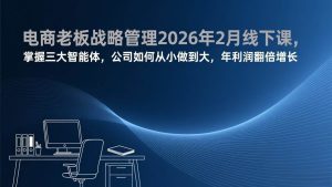 （17417期）电商老板战略管理2026年2月线下课，掌握三大智能体，公司如何从小做到大，年利润翻倍增长-泰戈创艺资源库