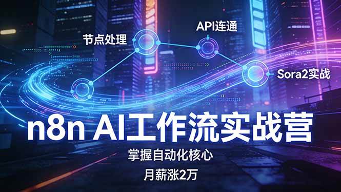 （17458期）n8n AI工作流实战营，节点处理+API连通+Sora2实战，掌握自动化核心月薪涨2万-泰戈创艺资源库