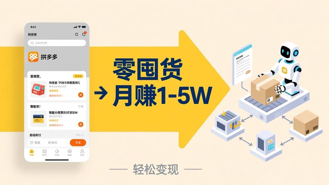 （17490期）不用囤货不用跑单！拼多多虚拟玩法，机器人管理发货和客服，帮你月赚 1-5W-泰戈创艺资源库