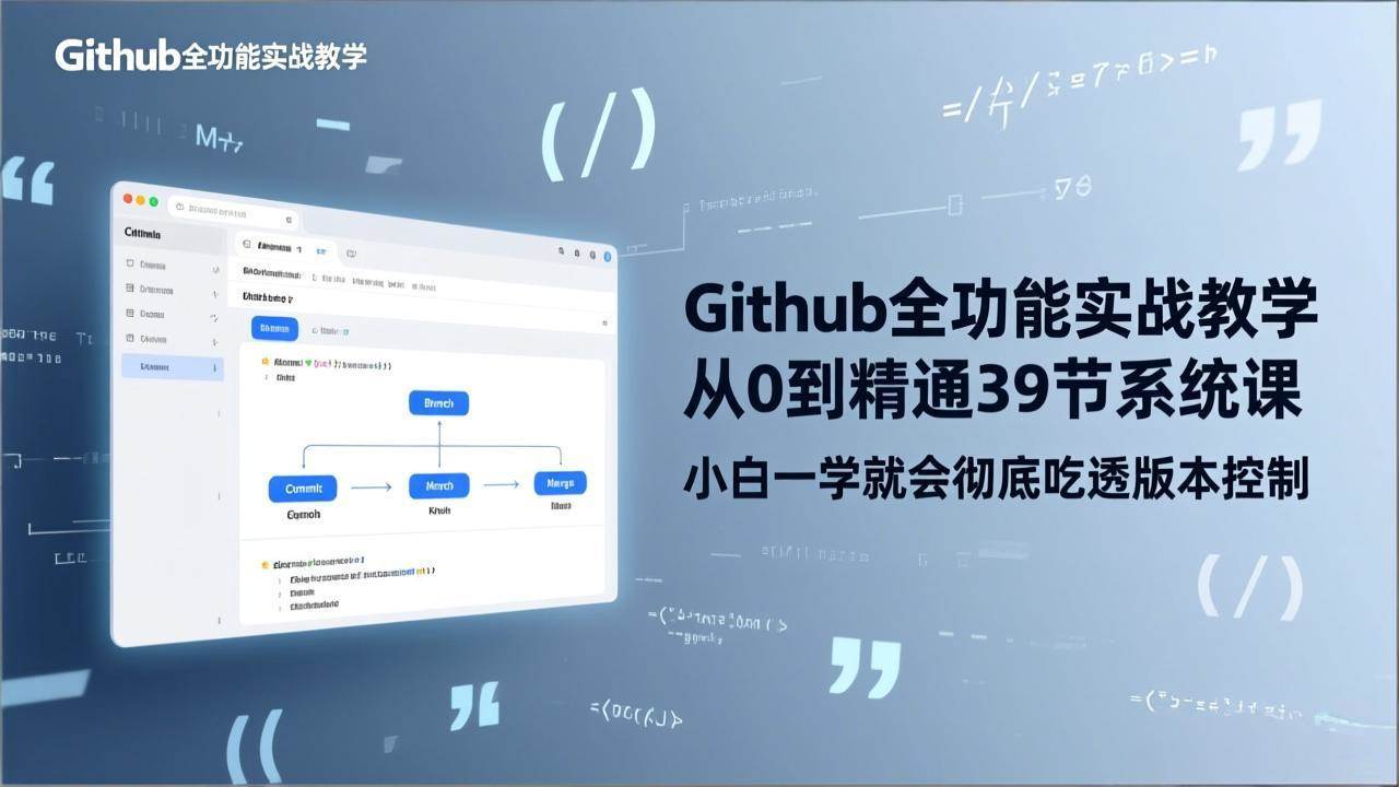 （17501期）GitHub-全功能实战教学，从0到精通39节系统课，小白一学就会彻底吃透版本控制-泰戈创艺资源库