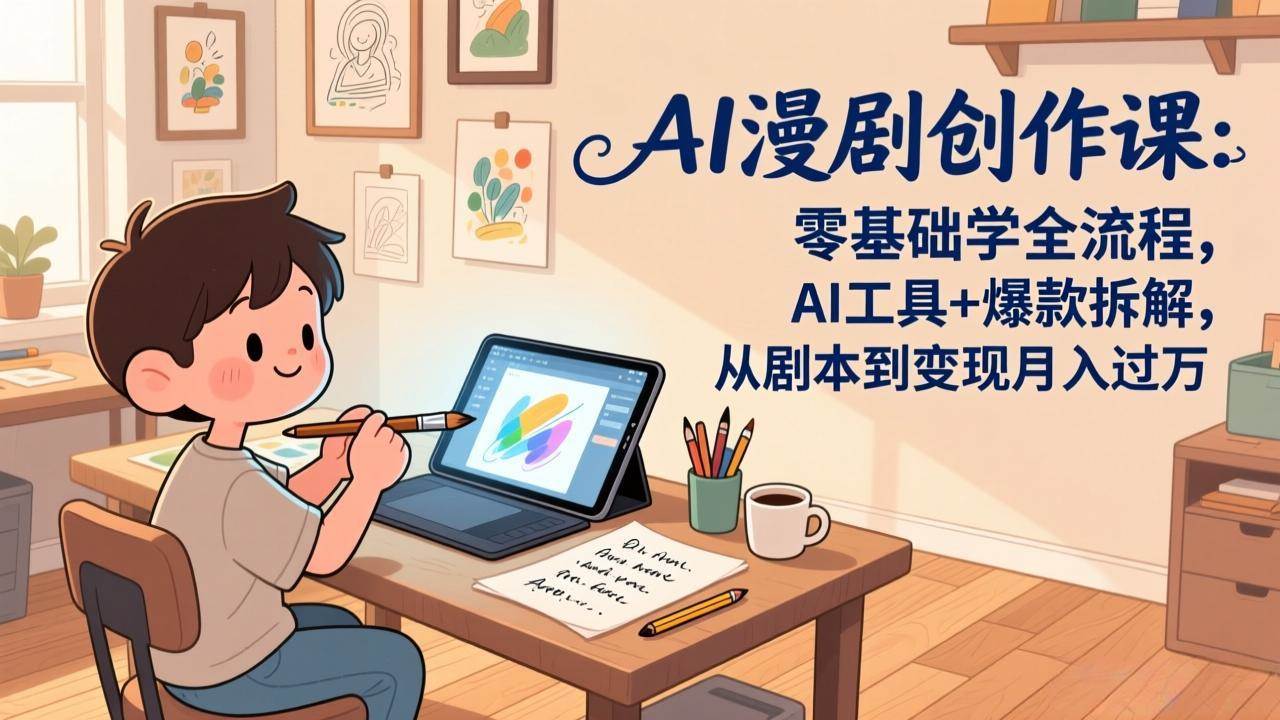 （17519期）AI漫剧创作课：零基础学全流程，AI工具+爆款拆解，从剧本到变现月入过万-泰戈创艺资源库