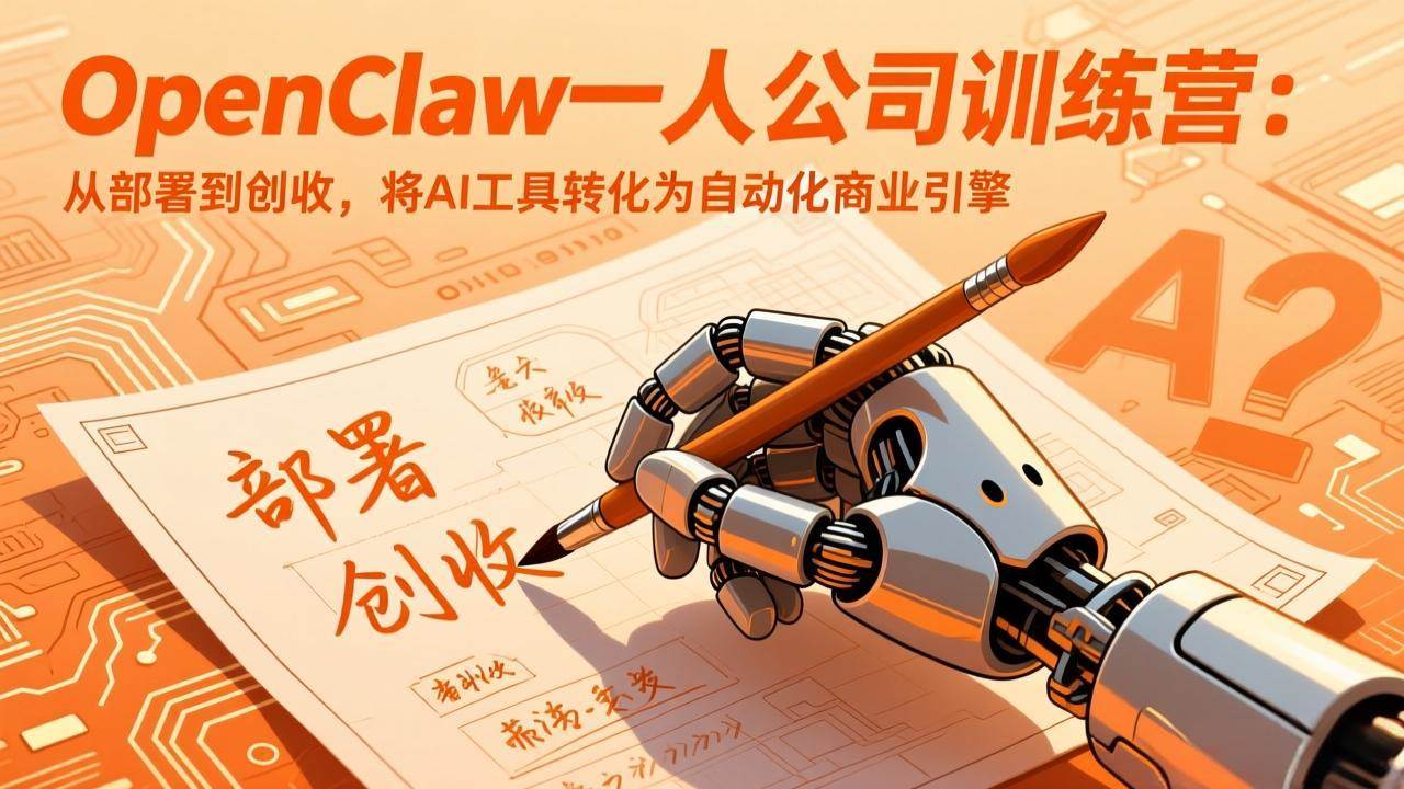 （17540期）OpenClaw一人公司训练营：从部署到创收，将AI工具转化为自动化商业引擎-泰戈创艺资源库