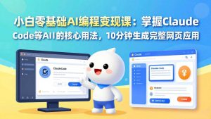 （17562期）小白零基础AI编程变现课：掌握Claude Code等AI工具的核心用法，10分钟生成完整网页应用-泰戈创艺资源库