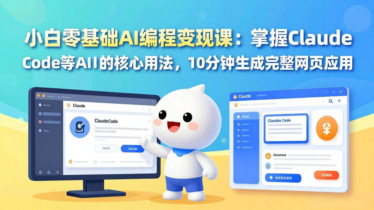 （17562期）小白零基础AI编程变现课：掌握Claude Code等AI工具的核心用法，10分钟生成完整网页应用-泰戈创艺资源库