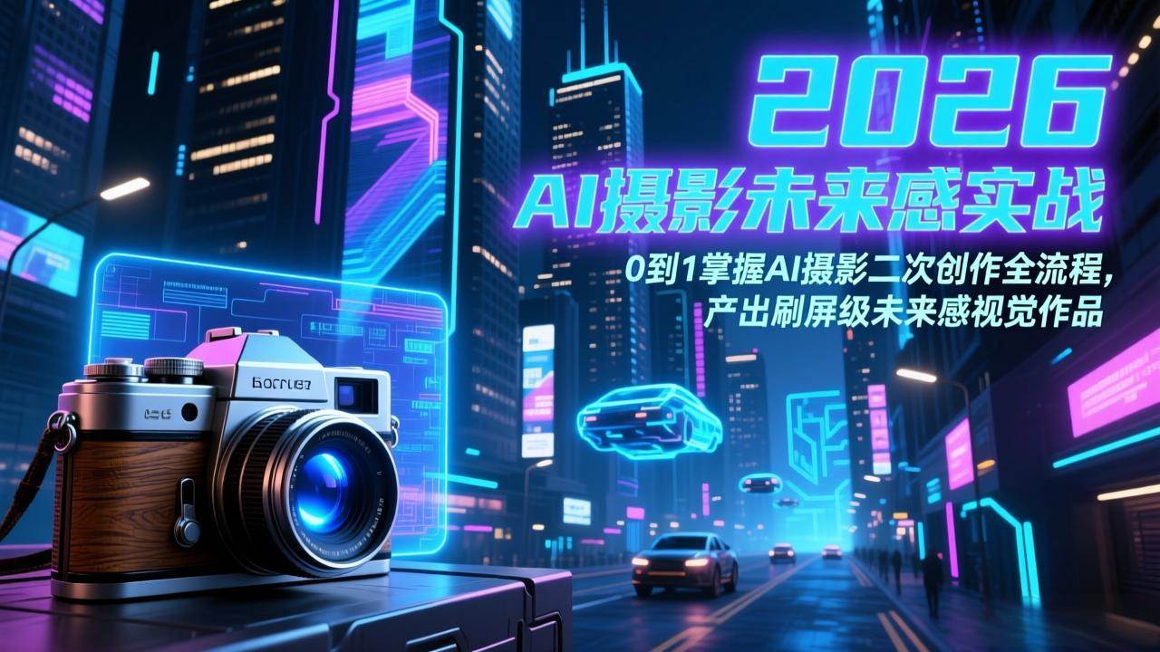 （17584期）2026 AI摄影未来感实战：0到1掌握AI摄影二次创作全流程，产出刷屏级未来感视觉作品-泰戈创艺资源库