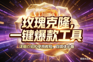 (17596期)玫瑰克隆工具,ai鲁大魔,自媒体必备神器,一键爆款神器,详细教程。-泰戈创艺资源库