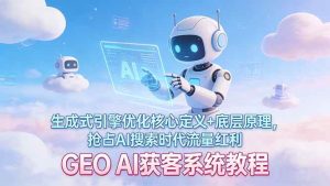 (17604期)GEO AI获客系统教程:生成式引擎优化核心定义+底层原理,抢占AI搜索时代流量红利-泰戈创艺资源库