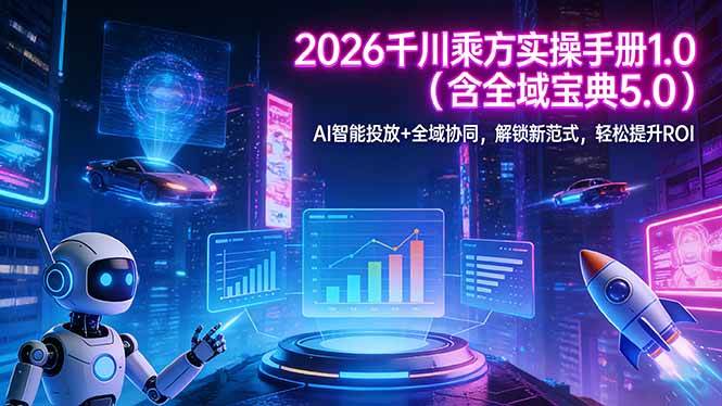 （17625期）2026 千川乘方实操手册 1.0（含全域宝典 5.0）AI 智能投放+全域协同，解锁新范式，轻松提升ROI-泰戈创艺资源库
